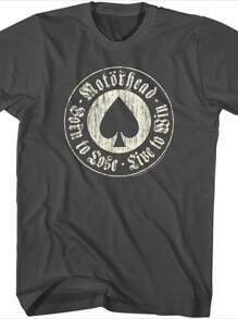 Playera de manga corta para hombre de la banda  con el lema "Born to Lose Live to Pecado", camiseta clásica con gráficos de rock y estampado digital de 220 g. - Negro - Ver 1