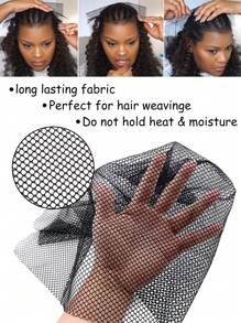 nunify 编织网 17.5 英寸 X 26 英寸 黑色编织网 用于钩编发型 女士钩编帽 女士编织网 用于缝制网状发网 头发编织网 用于接发的编织网