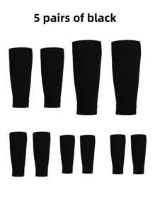 1 Pair/2 Pairs/4 Pairs/5 Pairs Unisex Outdoor Football Leg Sleeves, Elastic Breathable Knee Protection, Wear-Resistant Compression Leg Sleeves, Suitable For All Seasons - Multicolor - View 10