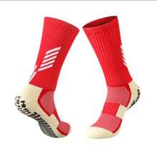 High Quality Professional Cotton Anti-Slip Football Sports Socks - Red - View 1