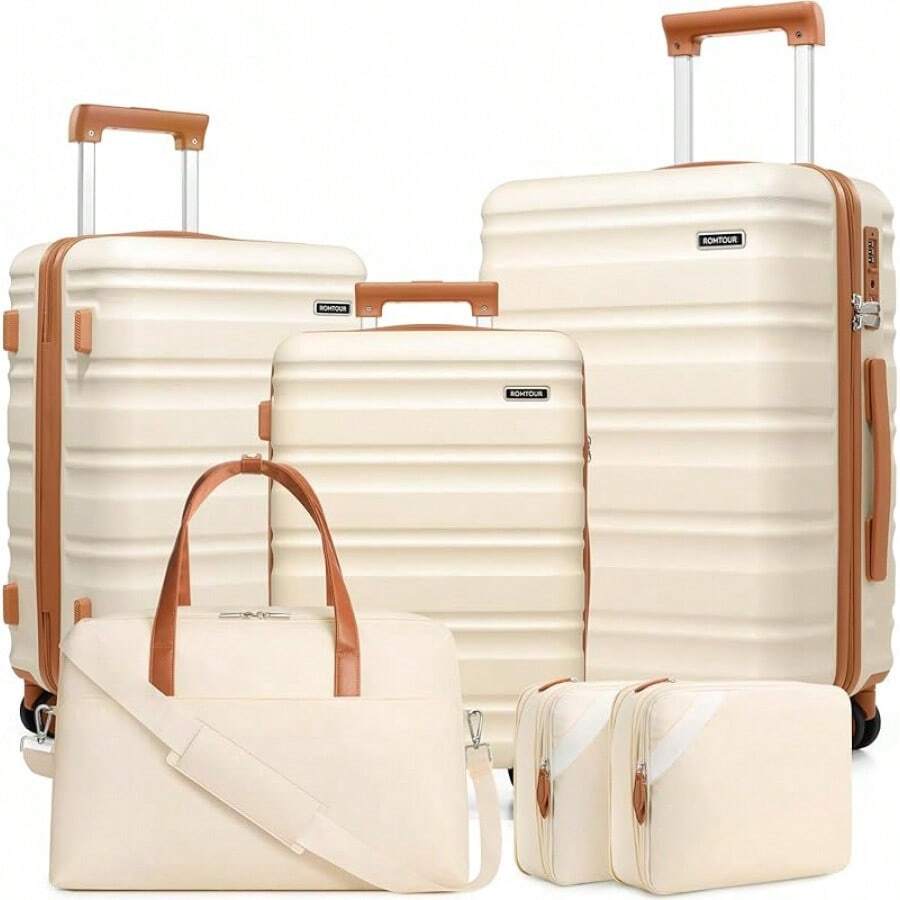 Suitcase Set 3 Piece, 20 IN Carry On Luggage With PC Hard Shell, TSA Lock Spinner Wheels Extension Handle Suitcase Set, Luggage Set With Fully Lined Interior