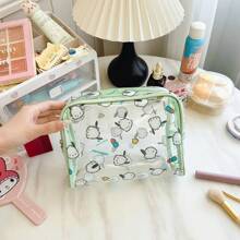 Sanrio 1pc.Sanrio Cartoon Clear Cosmetic Bag Large Capacity Kulomi Cute Portable Travel Storage Bag