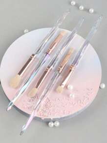 5件套便携式眼影粉底化妆刷套装，包含眼影刷、眉刷、细节刷等，是化妆师和新手必备的旅行便携化妆刷套装。