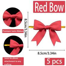 20 Pcs Twist Tie Bows Satin Ribbon Bow For Gift Wrapping Champagne Bottle Cake Treat Bag Craft DIY Gift Wedding Bridal Shower Christmas Birthday Party Christmas Decorations Home Christmas Gifts Christmas Decor