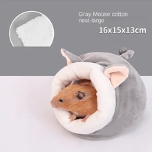 1 pièce Cage de litière pour hamster, maison d'hiver en velours de corail chaude, nid pour petits animaux, sac de couchage pour rongeur, lit douillet en polaire pour cochon d'inde, nid douillet pour petits animaux, couleur d'expédition aléatoire