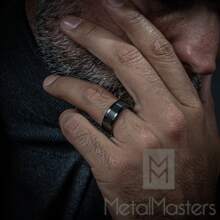 Mens Tungsten Ring Black Wedding Band High-Polish Comfort-Fit 8MM - màu đen - Xem 5