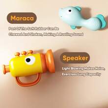 Baby Hand Clap Drum Small Trumpet Chewable Percussion Musical Instrument, Collapsible Striking Drum Early Education Music Toy