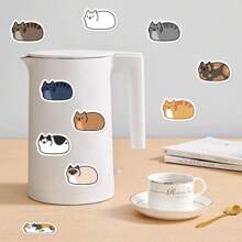 500pcs Cute Cat Stickers Roll 10 Styles Cat Stickers Cute Animal Decals Vinyl Waterproof Sticker Pack - Black - View 4