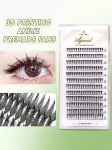 240/111 Fans 3D Printing Anime Premade Fans C D Curl Volume Fairy Wispy Cashmere Velvet Promade Fans Lash Extensions Cosplay False Eyelash Extensions - D - View 2