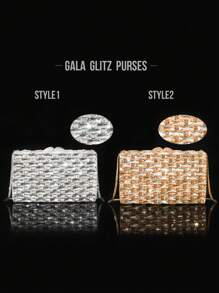 2025 Spring & Summer Fashionable New Luxurious Glittering High-End Elegant Glass Diamond Large Capacity Evening Clutch Bag, Women's Wallet, Glamorous Party Handbag, Exquisite Luxury Women's Crystal Handbag, Bridal Dress Bag, Fashion Lipstick And Perfume Handbag, Magnificent Sparkling Crystal Encrusted Handbag, All Handmade Metal Diamond Handbag, Suitable For High-Class Ladies To Attend Parties, Galas, Weddings, Gatherings And Banquets, Fits 6.5-Inch Smartphone