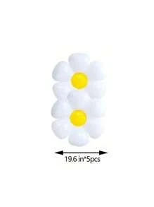 143pcs Daisy Balloon Flower Garland Kit, Macaron Pink And Yellow Bohemian Style Party Decoration For Gift, Wedding, Birthday, Sunflower Theme, Back To School Valentine Day