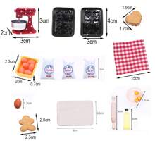 Dollhouse Mini Kitchen Accessories, Baking Tools Model Parts, Mini Hand Mixer, Sweet Box, Egg Tray, Miniature Kitchen Food Toy, Baking Scene BJD Mini Cookies, Bread, Cooking Gloves, Apron