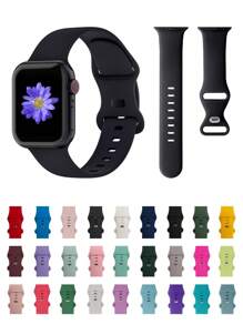 Bands Compatible With Apple Watch Band 38mm 40mm 41mm 42mm 44mm 45mm 46mm 49mm Women Men, Soft Silicone Sport Replacement Band Compatible With Apple Watch Apple Watch Series 10 9 8 7 6 5 4 3 SE Ultra