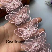 10pcs Pearl Flower Double-Layer Embroidery Patches - Multicolor - View 15