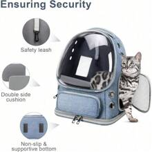 Cat Backpack Carrier, Breathable Cat Bubble Backpack Large Space Cat Carrier Backpack For Kitty Small Dog, Foldable Airline Approved Cat Backpack, Transparent Cat Travel Backpack Up To 20 Lbs (Blue)
