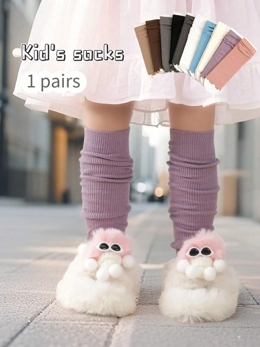 1 paar kindersokken tot aan de dijen, meisjes kanten beenwarmers, babykousen tot op de kuit, lente/herfst, ouder-kind