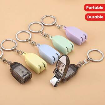 1/2/4 件 - 迷你折叠指甲刀钥匙扣，便携式锋利指甲和脚趾甲剪刀，小型修甲和修脚工具，多种颜色可选，不锈钢材质，易于携带的设计