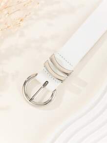 1/2 chiếc thắt lưng da PU màu đen trắng hình trăng lưỡi liềm thanh lịch dành cho quý cô công sở, thích hợp cho váy và quần, mọi mùa hè, mùa thu, mùa đông, Halloween - Nhiều màu - Xem 4