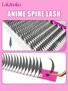 LAKANAKU 0.07mm C/D/CC Curl Mix8-15mm Premade Fan Spire Lashes Manga Anime Spire Eyelashes Extension Feather Shape Eyelash Cilia Brazilian Volume Soft Lasheslash Clusters,Eyelash Clusters,Individual Eyelashes,Lashes,Fake Lashes - CC - View 4