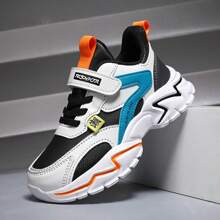 Kids' Autumn/Winter Casual Chunky Sneakers, Adjustable Hook & Loop Closure, Easy On/Off, Colorblocked, Thickened Non-Slip Sole, Campus/Student Sports Shoes Colorful Sneakers - Multicolor - View 3