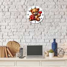 Weddings Teddy Bear, Contemporary Wall Clock, Dining Room Decor, Home Decor And Accessories, Funny Unique Gift For Man