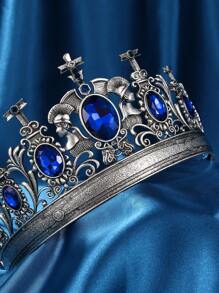 Unisex Gold King Queen Neutral Crown, Medieval Crown, Medieval Renaissance Men Costume, Prince Princess Crown For Birthday, Halloween Cosplay Headpiece - Multicolor - View 9