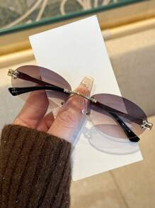 1 副 Y2K 复古风格时尚眼镜，时尚欧美复古设计，海滩派对旅行，户外摄影道具，菱格休闲不锈钢时尚眼镜，适合夏季海滩度假、户外、旅行的所有季节 - 彩色 - 查看 8