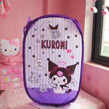 1pc Sanrio Kawaii Foldable Storage Bag, Hello Kitty Or Kuromi Design Laundry Basket, Dirty Clothes Hamper - Multicolor - View 1