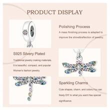 PARCOM 1pc Fashionable Silver Pendant Chain With DIY Pave Dragonfly Pendant, Perfect Jewelry Gift For Birthday, Holiday, Suitable For Bracelet And Necklace Accessories