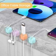 6 个磁性电缆整理器，轻松管理您的充电线 - 适用于桌面/墙壁/办公室/卧室 - 彩色 - 查看 2