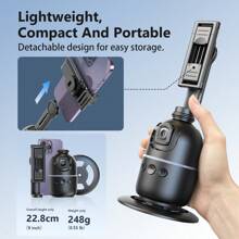 AXNEN Automatic Face Tracking Smartphone Tripod Stand, No App Required, 360° Rotatable Body Phone Tracking Camera Mount, Suitable For Content Creation, Can Be Used For Selfie, Vlog, Live Streaming, Video Call, Etc. - Black - View 12