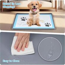 1pc Silicone Dog Puppy Pee Pad Support Stand, 24 X 24 Inch Leak-Proof High Rim, Portable & Easy To Clean, Leakproof Dog Training Mat With Square Tray For Home Floor Protection (Black)