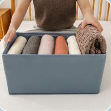 6 Grids With Washable Foldable PP Board Clothes And Trousers Storage Box - 深灰色 - 查看 2