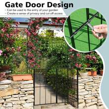 Lifezeal Garden Arch Arbor Trellis With Gate 7.5 Ft Patio Archway Pergola For Wedding Summer Birthday Gifts Beach Back To School School Supplies Room Decor - Black - View 5