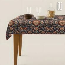 1 件春夏桌布 60x84 英寸矩形，浓郁复古风格花卉图案桌布，适合派对野餐晚餐装饰 - 彩色 - 查看 4