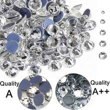 288/1440 Pcs DMC Crystal Hot Fix Rhinestone, Clear White Diamond Crystal Quality A/A++ Ss6/10/16/20/30/34, Flat Back Glass Rhinestone, Wholesale Flat Back Hot Fix Rhinestones For Crafts, Jewelry, Apparel, Garment, Shoe, Bag, DIY Decorations