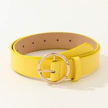 1 chiếc thắt lưng da PU khóa tròn màu đen/trắng/nâu/xanh lá/cam/đỏ, phong cách công sở thường ngày, vừa vặn với váy/quần cỡ lớn, mọi mùa hè, mùa thu, mùa đông, Halloween - Nhiều màu - Xem 1