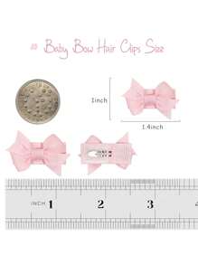 40 piezas Miniclips de lazo, lazos de cinta grosgrán para niñas bebés, pinzas de cabello diminutas para niñas bebés y niñas pequeñas
