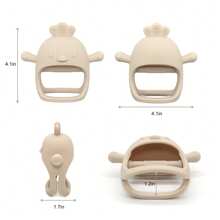 Baby Chick Teether, Infant Silicone Teething Toy To Prevent Thumb Sucking, Mushroom-Shaped Silicone Teething Stick Rattle