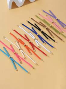 1 pieza Colorido brazalete de la suerte DIY, accesorio de cordón trenzado de doble círculo adecuado para hacer joyería con colgante y conector - Cuerda milanesa - Ver 3