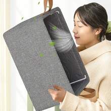 1 pieza Caja de almacenamiento plegable de gran capacidad - Fácil de plegar, plegable, caja de almacenamiento multiusos, contenedor organizador, almacenamiento de ropa y ropa de cama - Perfecto para la organización del hogar, almacenamiento de dormitorio, organización del armario, almacenamiento de artículos de oficina y artículos esenciales para la guardería
