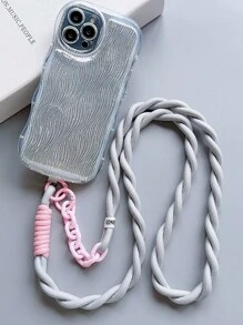 1 件长扭纹挂绳项链带，适合户外徒步旅行，带扬声器，适用于男女通用手机壳、包，坚固的编织粗链吊坠礼物，适合母亲、家人、朋友、生日、节日手机饰品、手机链 - 彩色 - 查看 10