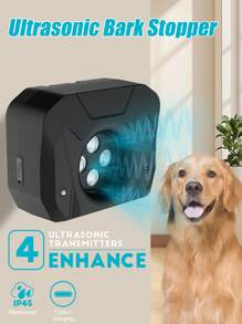 New Automatic Ultrasonic Anti-Barking Device, Dog Trainer, Anti-Bark, Training, Ultrasonic Sound And 3-Level Operation, IP45 Waterproof, Can Be Hung On Trees, Anywhere In The House, Outdoor - Multicolor - View 3