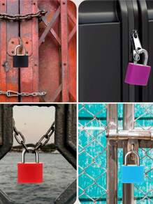 Luggage Lock Padlock, Color Plastic Shell Lock Zinc Alloy Small Lock, Mini Colorful Locks With Keys For Suitcase And Luggage
