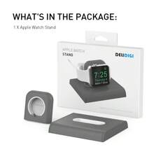 Apple Watch & Charging Stand, Plastic Desktop Organizer Station Gifts Birthday Graduation - Grey - View 2