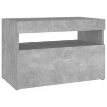 Table de chevet avec lumières  béton gris 60x35x40 cm