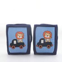 1对可爱卡通防滑婴儿爬行护膝，适合爬行、走路、幼儿防摔护膝，儿童爬行和走路防护装备