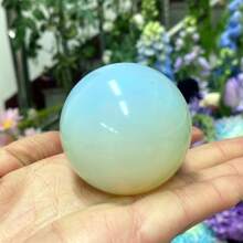 5cm/Synthetic Agate Ball, Quartz Crystal Ball, Crystal Sphere, Crystal Divination Ball, Home Decor, Gift For Boyfriend/Girlfriend/Kids, Crystal Healing, 1PC; Handmade With 1-3mm Size Tolerance, Randomly Shipped. If You Mind These, Please Do Not Purchase. - White - View 5