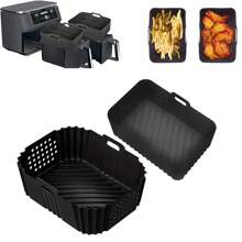 1/2pcs Rectangular Reusable Air Fryer Silicone Liners, Non-Stick Air Fryer Oven Baking Mat Kitchen Air Fryer Accessories - Air Fryer Silicone Mat - View 2