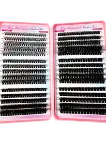 批发高品质570片装30D/40D/50D/60D/80D/100D簇状假睫毛，10-18mm纤细单根假睫毛，自然妆效，0.07mm D型卷翘，5D蓬松簇状假睫毛，DIY睫毛嫁接，睫毛簇，假睫毛，单根假睫毛，假睫毛